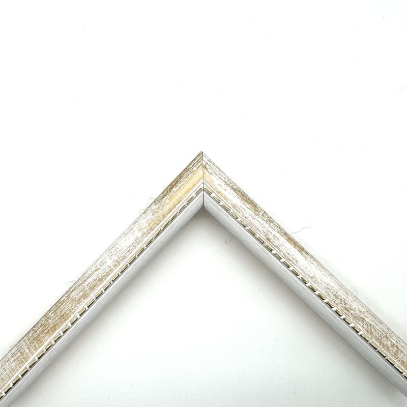 Cornice colorato pellicola pastellato bianco-oro art. 050AB778