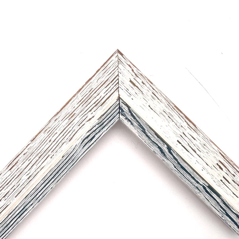 Cornice  graffiata shabby bianco-blu  art. 223RFB768