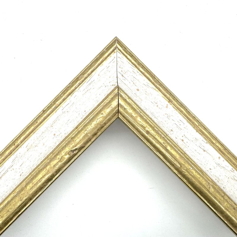 Cornice da tela oro macchina martellata bianco-oro art. ECA00392