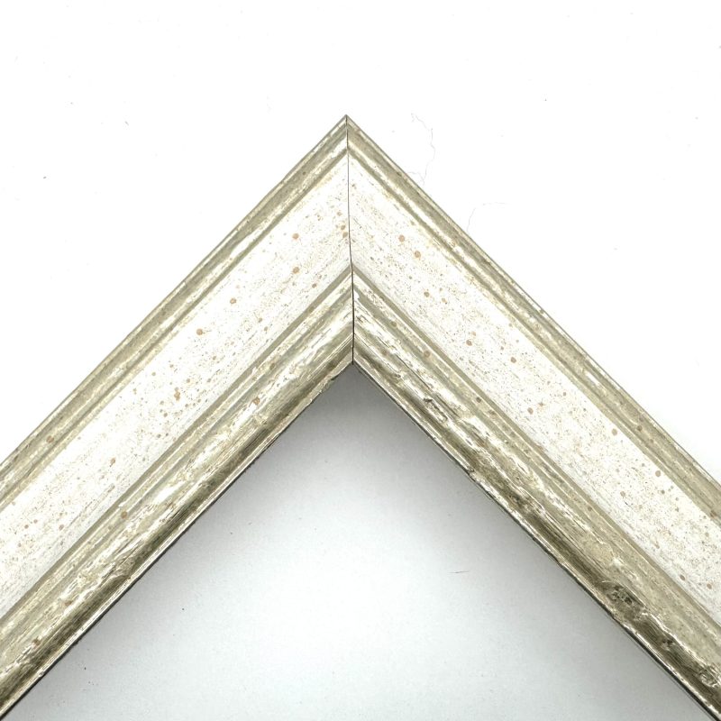Cornice da tela oro macchina martellata bianco-argento art. ECA0039A