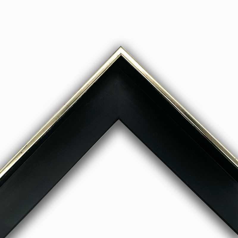 Cornice a cassetta americana  laccato opaco pellicola nero-oro  art. 546F22DVPC