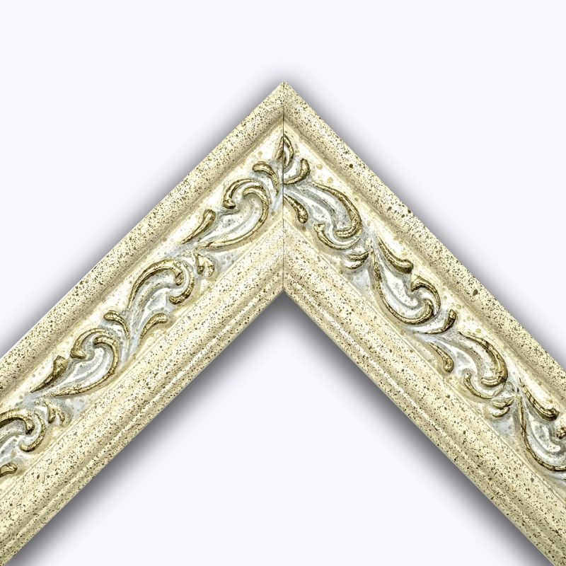Cornice oro macchina pastellato bianco art. 558PA39N