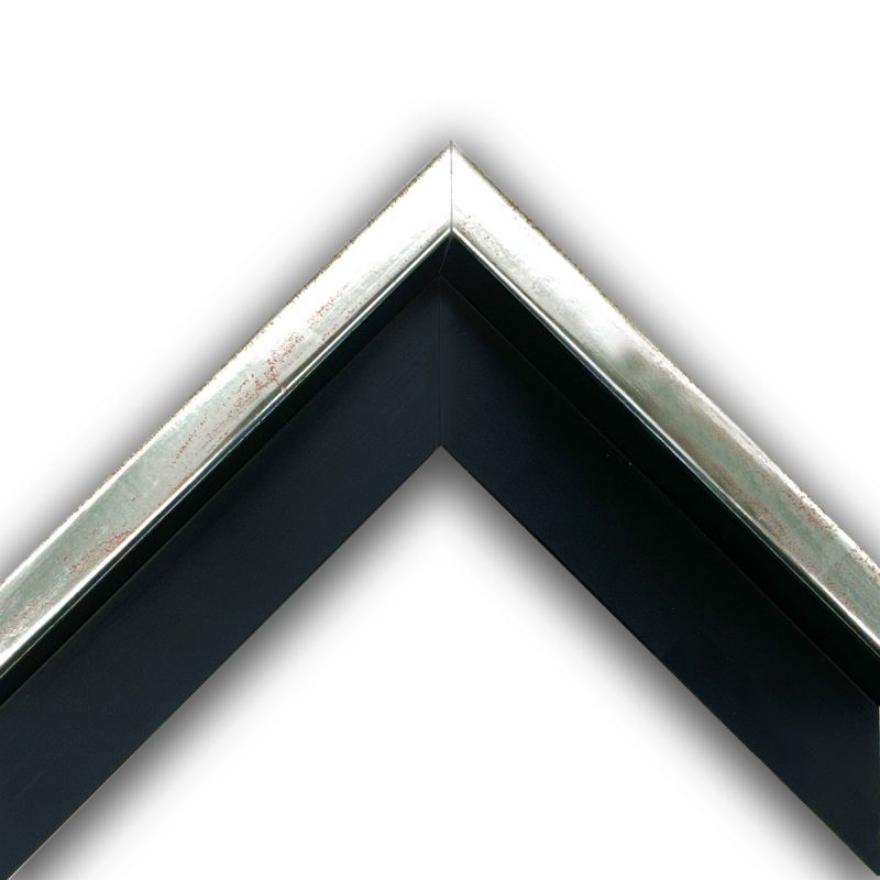 Cornice a cassetta americana  laccato opaco pellicola nero-arg  art. 811RF22SILVER