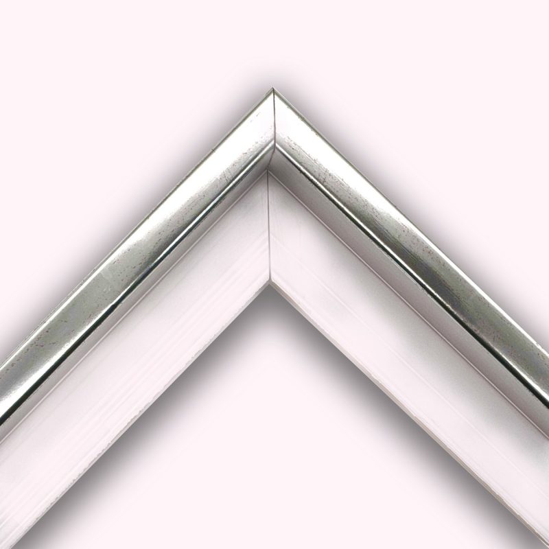 Cornice a cassetta americana  laccato opaco pellicola bianco-argento  art. 811RF39SILVER